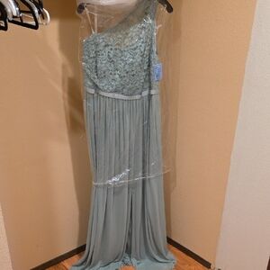 Davids Bridal One-Shoulder Lace Gown